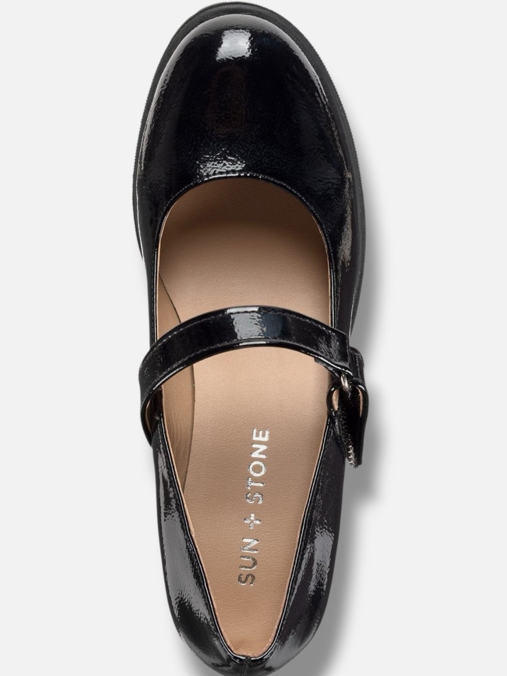 Sun + Stone Black Patent Mary Jane Lug Block Heel Size 9.5 - Picture 13 of 13